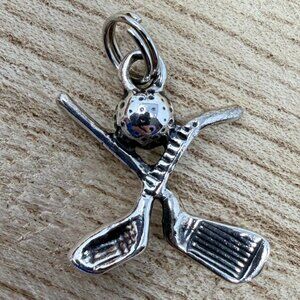 Golf Putter Club & Ball Silver Charm Pendant Jewelry Sports Bracelet
